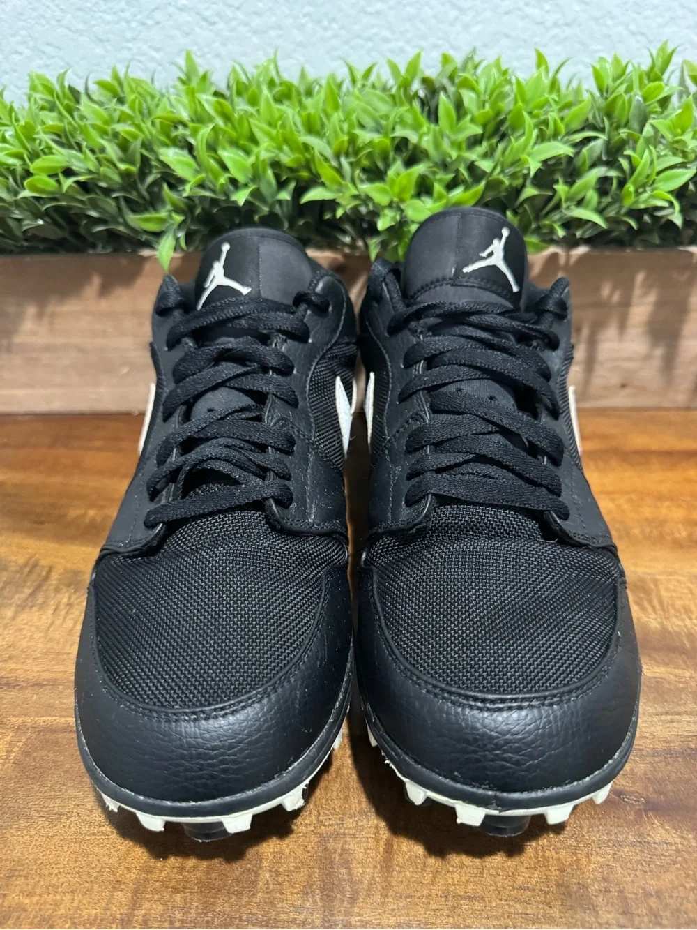 Nike Air Jordan 1 Low TD Football Cleats Black White AV5292-001 Mens Size 9